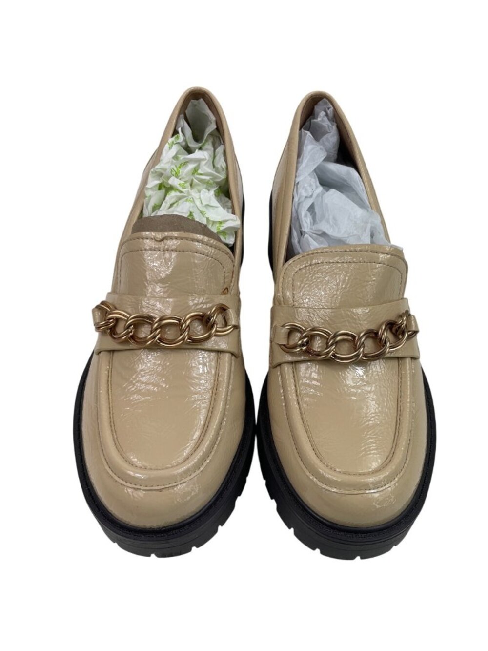 Sam Edelman NY Lug Sole Loafers Womens 7M Wheat Leather Platform Shoes